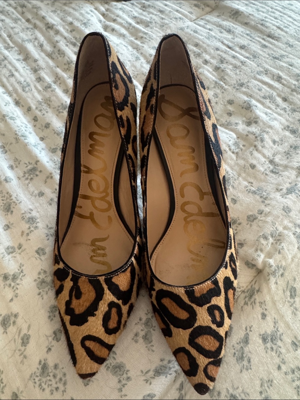 Sam Edelman Leopard Print Pointed-Toe Women's Pumps - Tan and Black